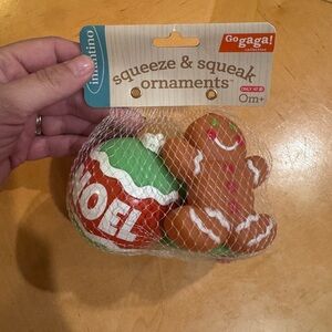 NEW Squeeze And Squeak Ornaments Christmas Holiday Go Gaga! Bath Toy Gift